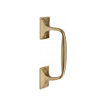 M Marcus Heritage Brass Cranked Design Face Fixing Pull Handle 202mm length